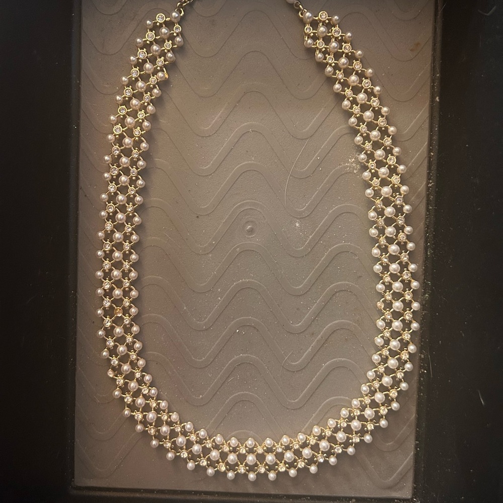 BaubleBar Gold and Cream Statement Necklace